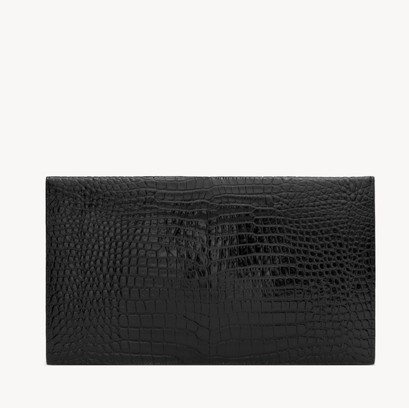 NEW!!! SAINT LAURENT YSL Crocodile Embossed Calfskin Uptown Monogram Clutch - Picture 7 of 11